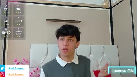 Axel Evanss online show from October 13, 1:00 pm