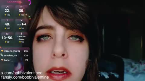 Snapshot of bobbivalentine chatting on December 2, 12:05 am Bobbi Valentine online show from December 2, 12:05 am