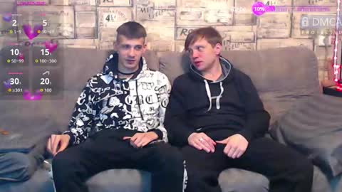 Max tall dark-haired guy with tattoos and Phil blond-haired online show from March 15, 1:00 am