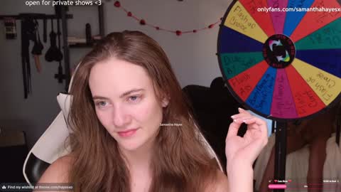 Snapshot of samanthahayesxoxo chatting on February 1, 6:21 am The Real Samantha Hayes haha online show from February 1, 6:21 am