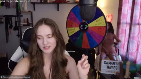 Snapshot of samanthahayesxoxo chatting on February 24, 9:52 pm The Real Samantha Hayes haha online show from February 24, 9:52 pm