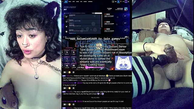 Snapshot of Solumi chatting on March 7, 9:17 am Solumi online show from March 7, 9:17 am
