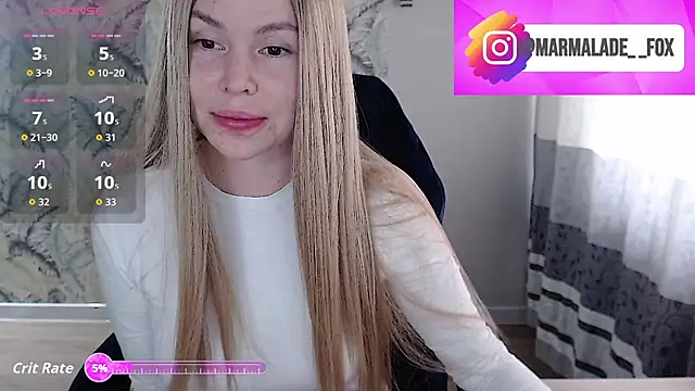 Snapshot of Marmalade_Fox chatting on April 22, 6:27 am Marmalade Fox online show from April 22, 6:27 am