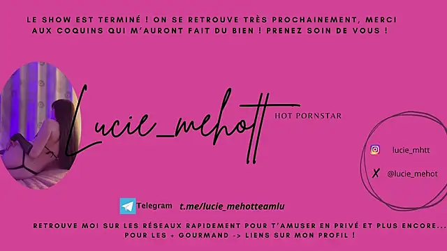 lucie mehott online show from March 2, 8:40 pm