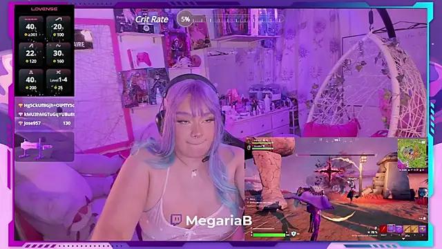 Snapshot of MegariaB chatting on February 22, 7:56 am MegariaB online show from February 22, 7:56 am