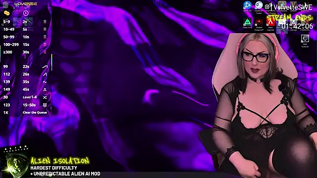 Snapshot of VelvetteSWE chatting on May 21, 6:04 pm VelvetteSWE online show from May 21, 6:04 pm